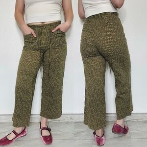 Liz Claiborne | Tabitha Petite Brown & Green Drawstring Flare Pants